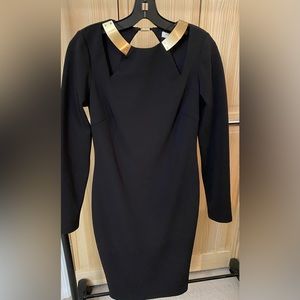 Halston long sleeve dress with hardware
